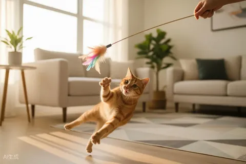 Cat engaging with an interactive toy during supervised play